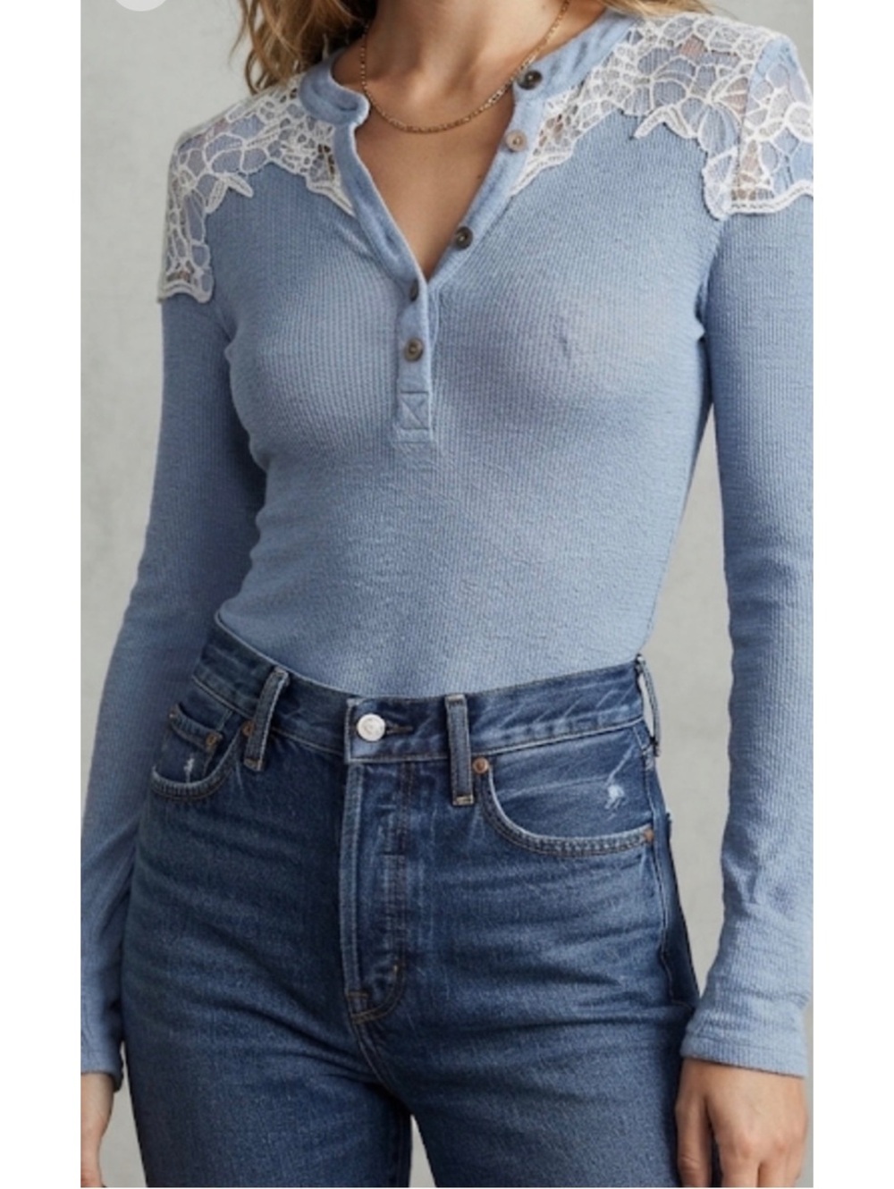 Free People Easy Breezy Henley Top MSRP $88